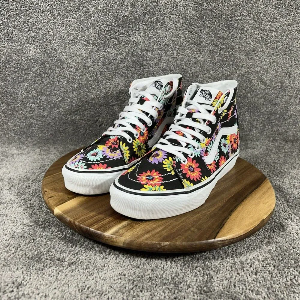Vans Sk8-Hi Tapered Women’s Size 10 Peace Floral Sunflowers Skate Shoes Used